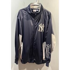 Genuine Merchandise NY Yankees Full Zip Jacket, Size XLT Blue / White MLB Sports